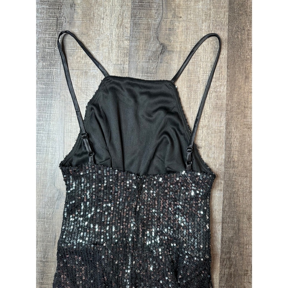 Crystal Sky Womens Black Sequin Jumpsuit Sleeveless Wide Leg Party Evening XS - Picture 11 of 16